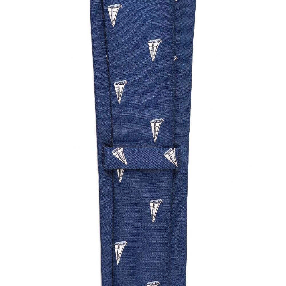 Rubinacci Cravatta In Twill Di Seta Con Stampa Vela Celeste
