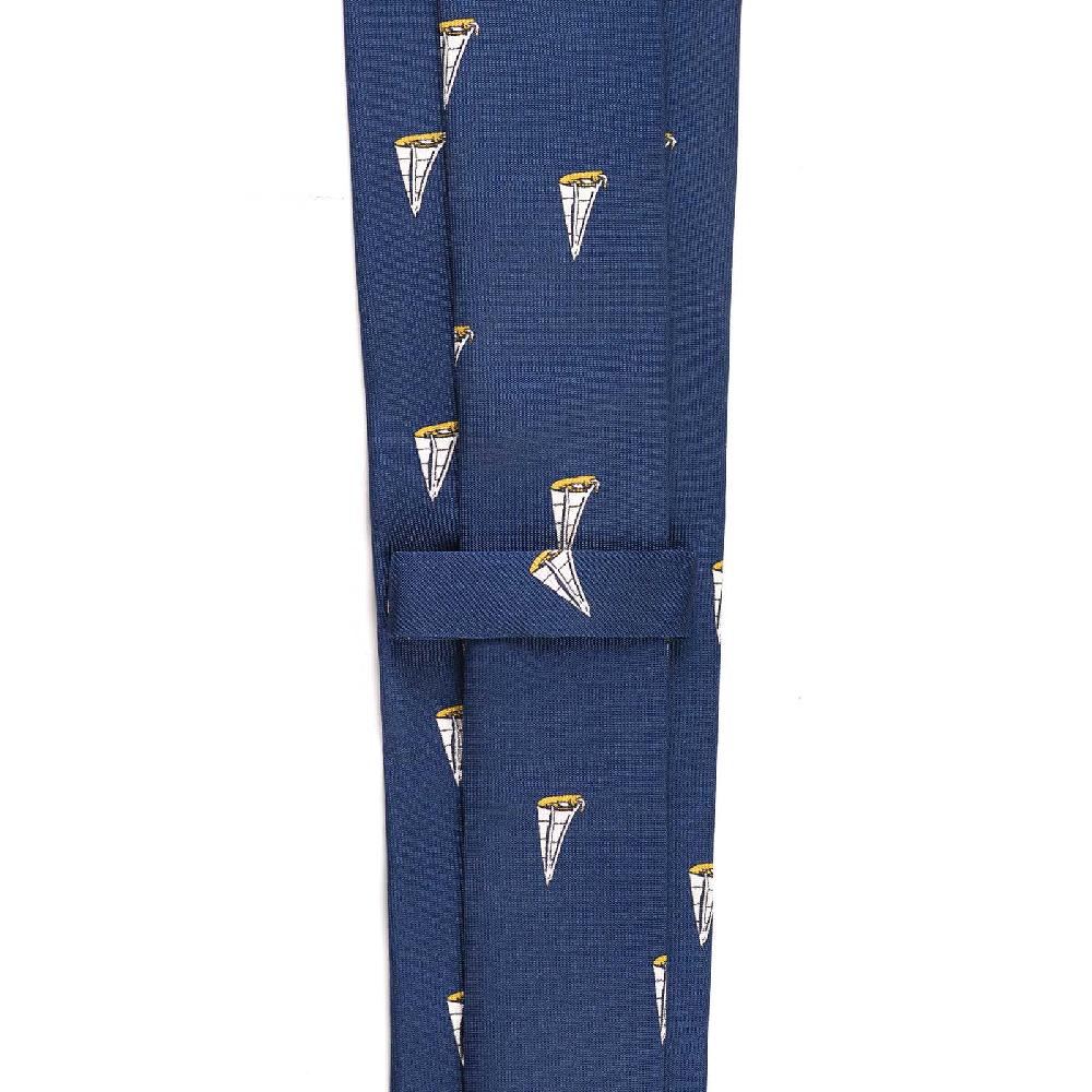 Rubinacci Cravatta In Twill Di Seta Con Stampa Vela Gialla