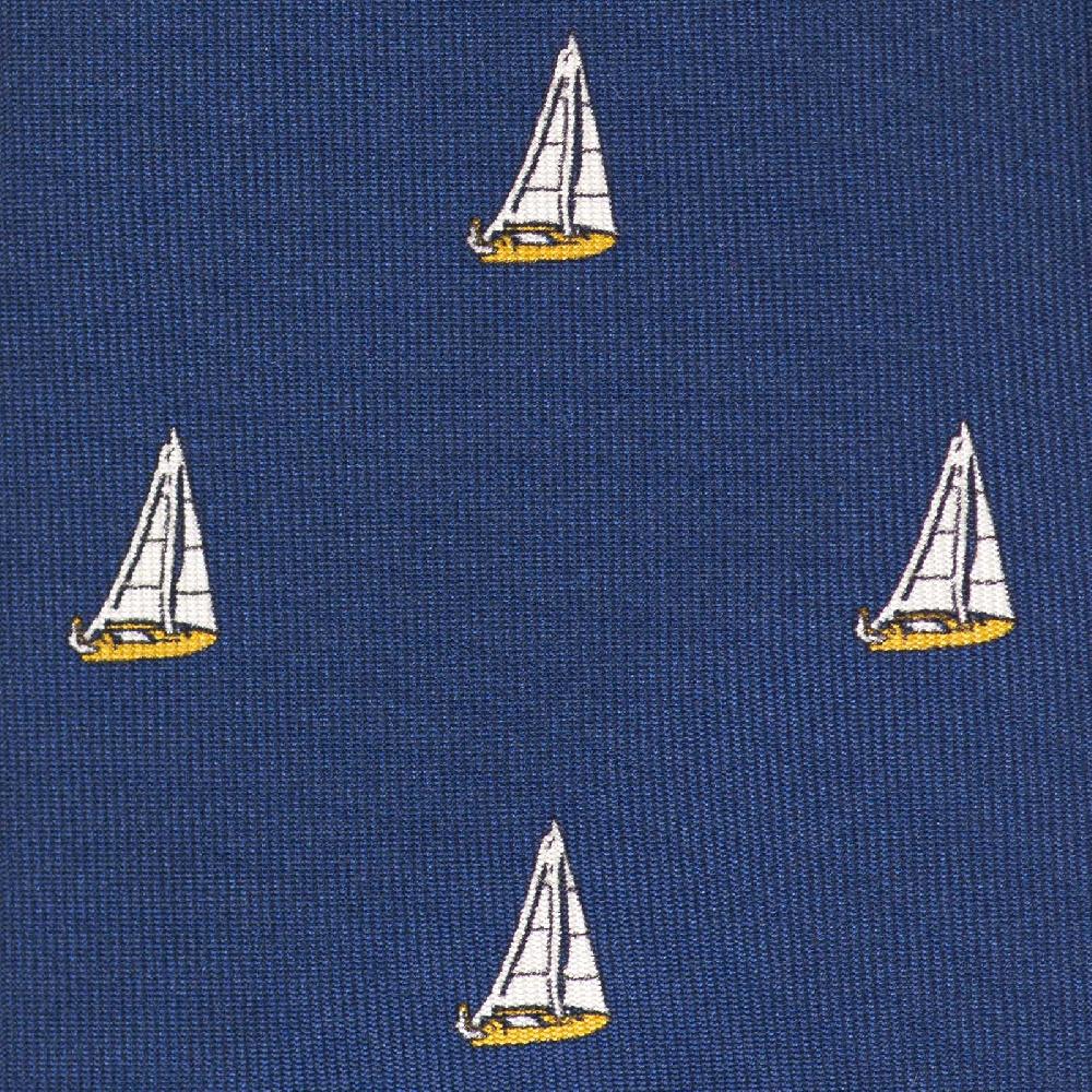 Rubinacci Cravatta In Twill Di Seta Con Stampa Vela Gialla