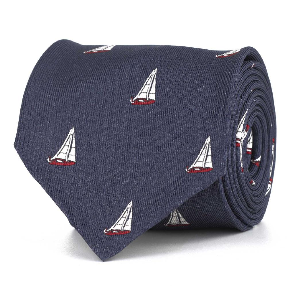 Rubinacci Cravatta in twill di seta con stampa vela rossa