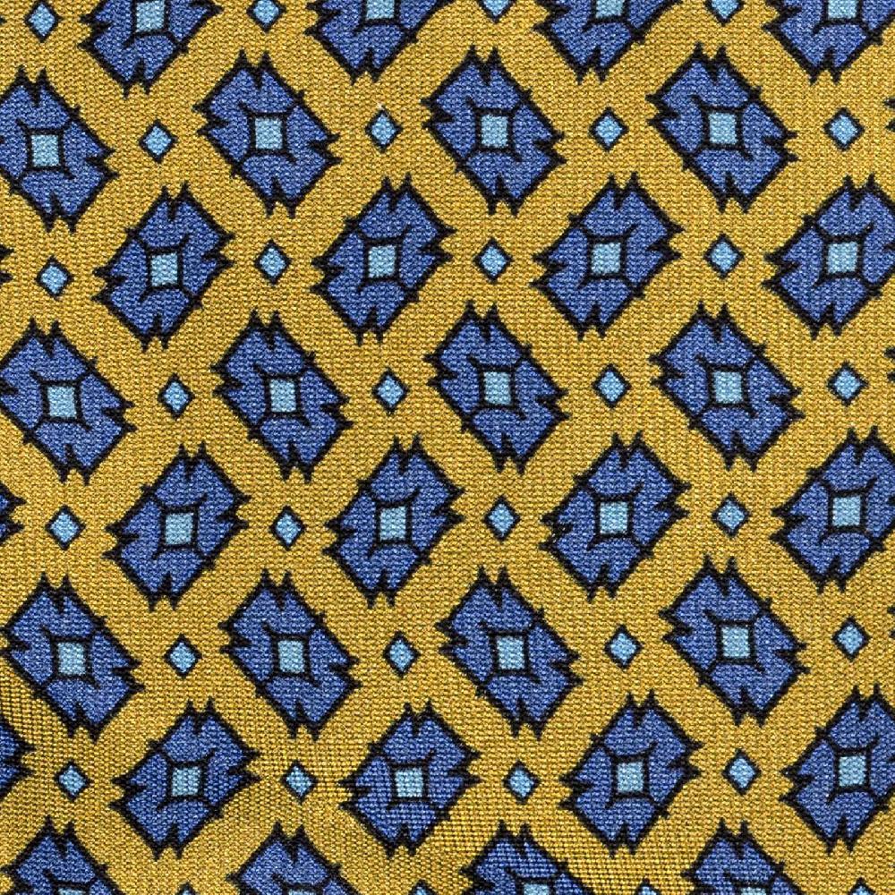 Rubinacci Cravatta In Twill Di Seta Gialla Con Stampa Geometrica