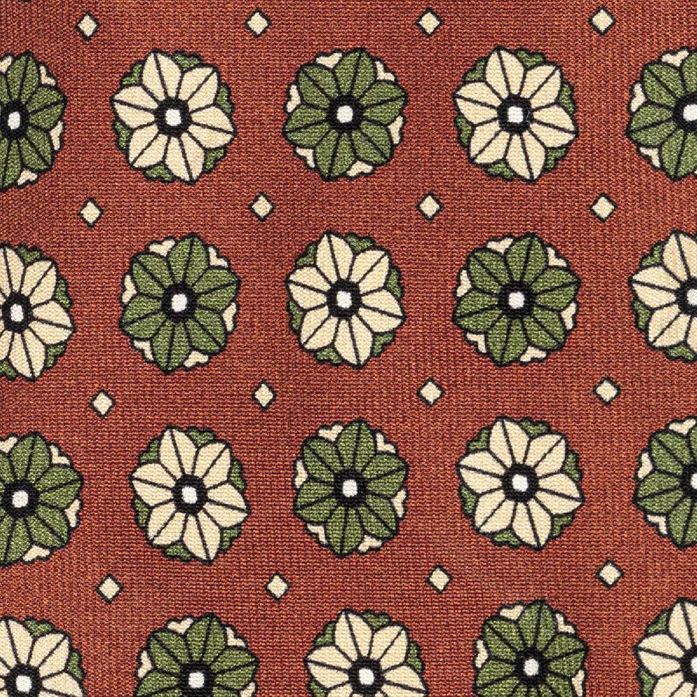 Rubinacci Cravatta In Twill Di Seta Mattone Con Stampa Floreale