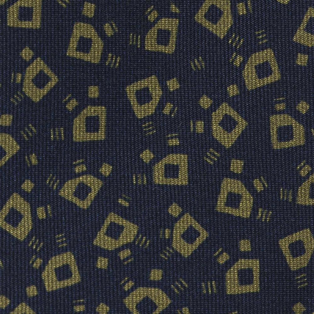 Rubinacci Cravatta In Twill Di Seta Navy Blu Con Stampa Geometrica