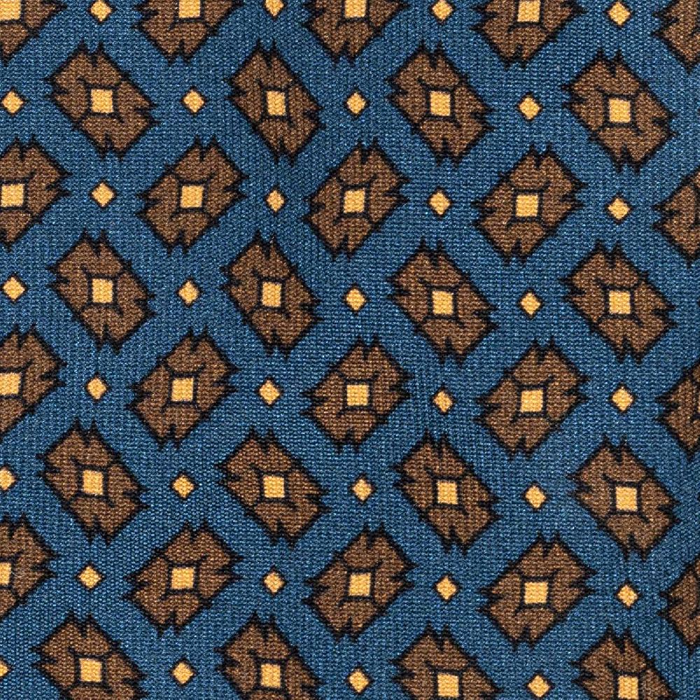 Rubinacci Cravatta In Twill Di Seta Ottanio Con Stampa Geometrica