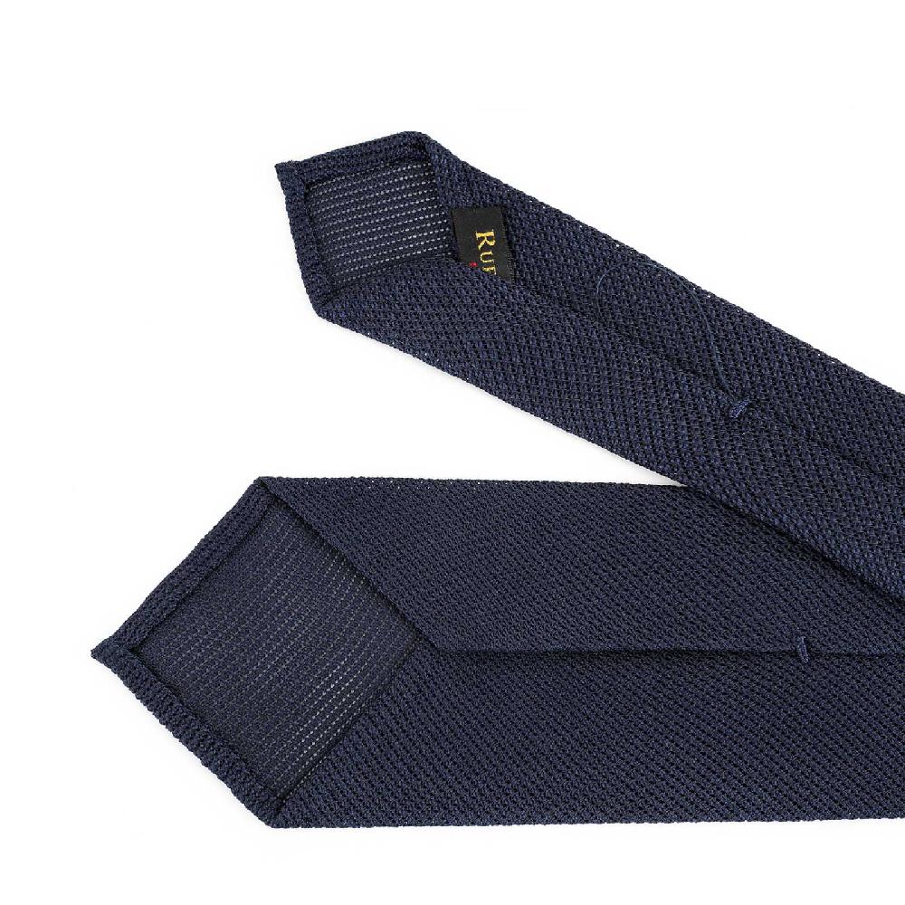 Rubinacci Cravatta Limited Edition In Garza Di Seta Blu Con Bandiera Uk