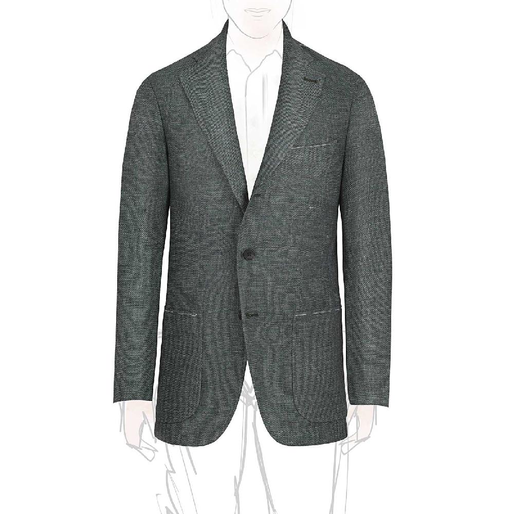 Rubinacci Giacca in lino e lana super leggera verde