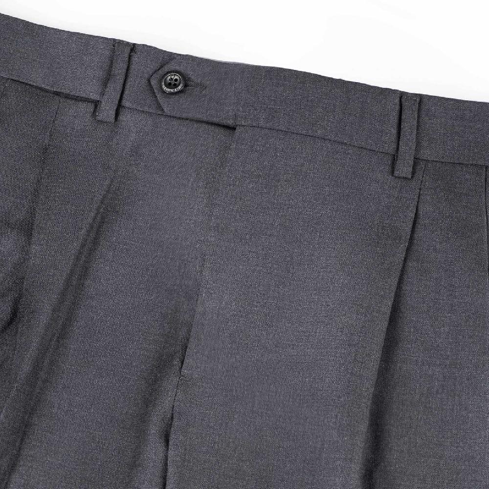 Rubinacci Pantalone 2 Pinces In Tasmania Grigio Scuro