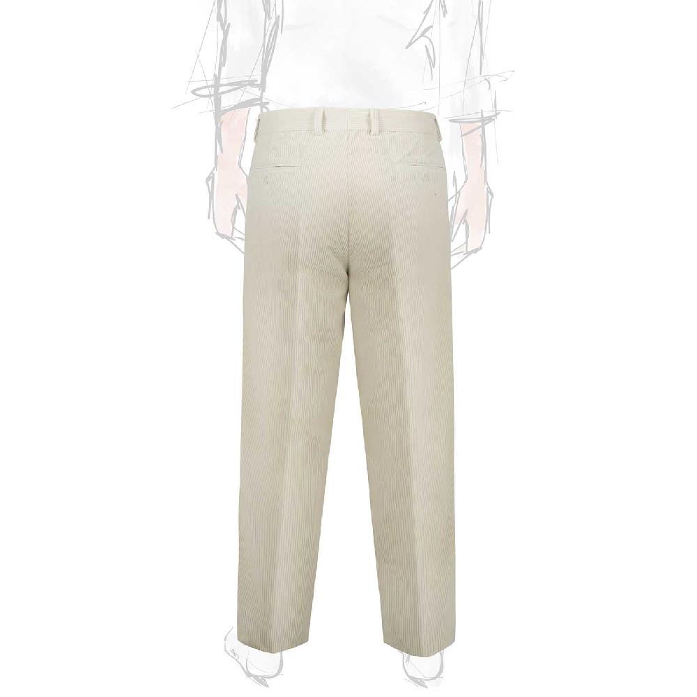 Rubinacci Pantalone 2 Pinces In Velluto A Coste Latte