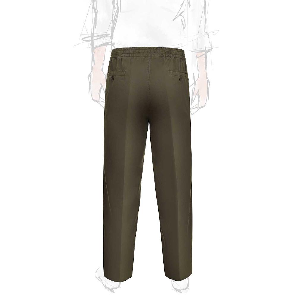 Rubinacci Pantalone Leisure In Cotone Verde Militare