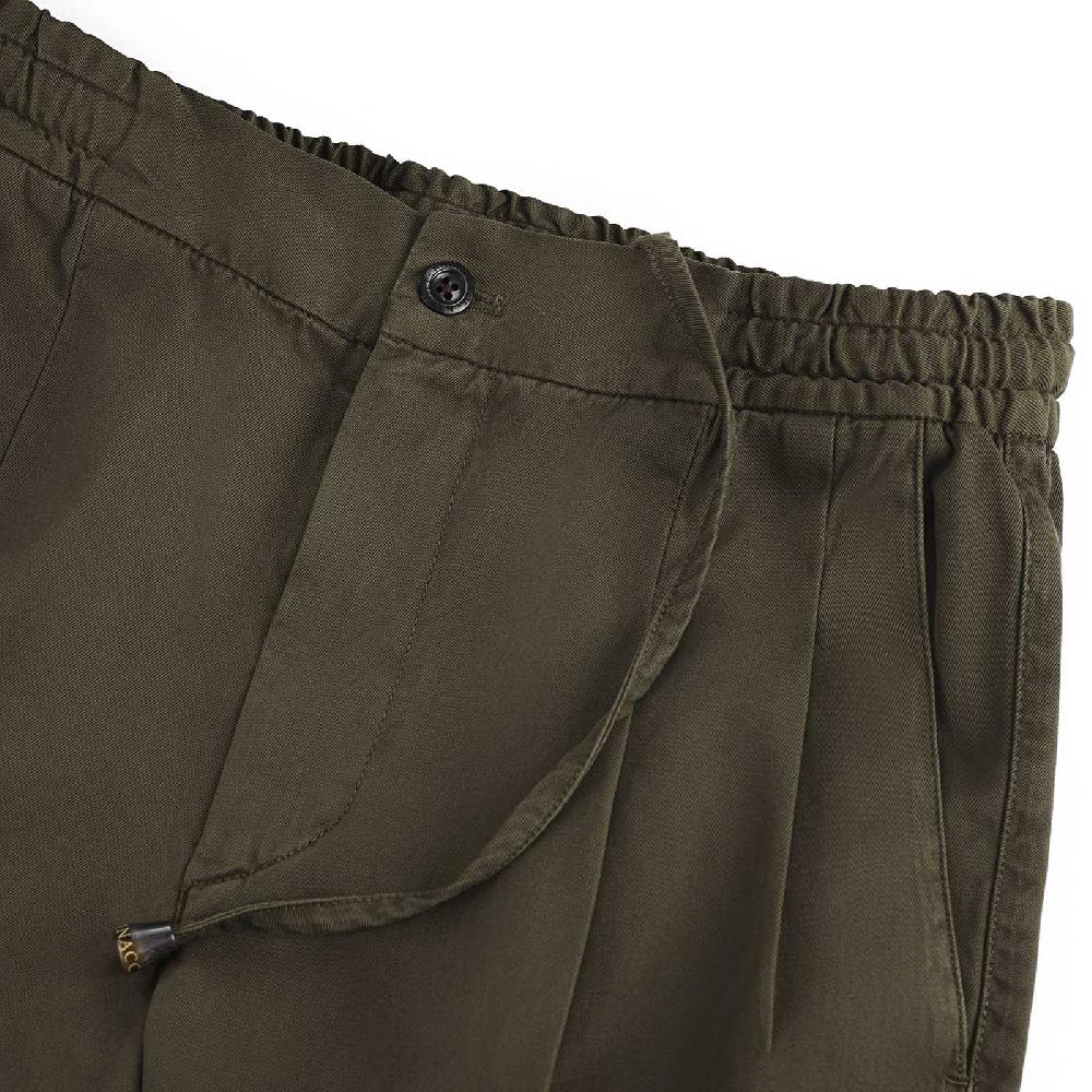 Rubinacci Pantalone Leisure In Cotone Verde Militare