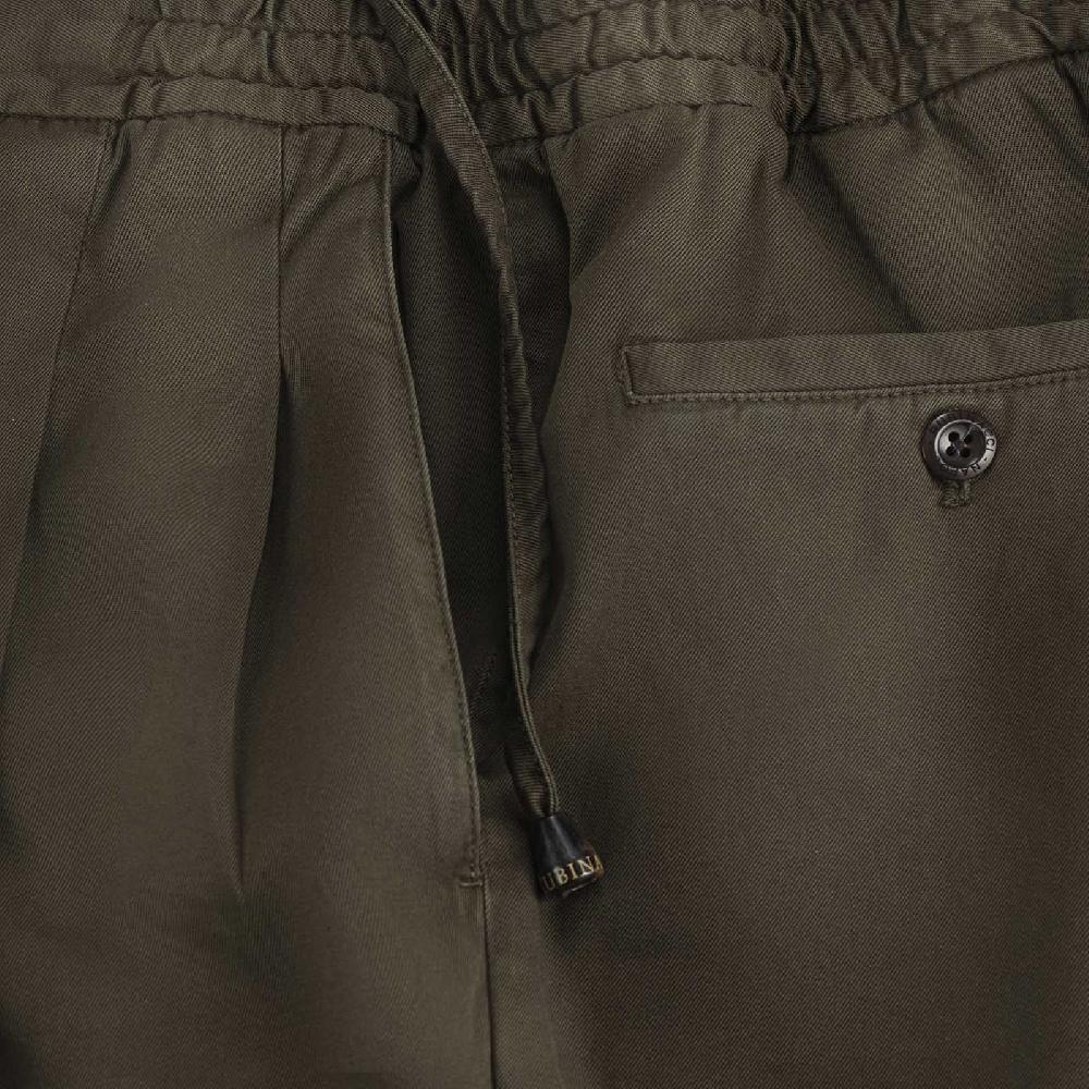 Rubinacci Pantalone Leisure In Cotone Verde Militare