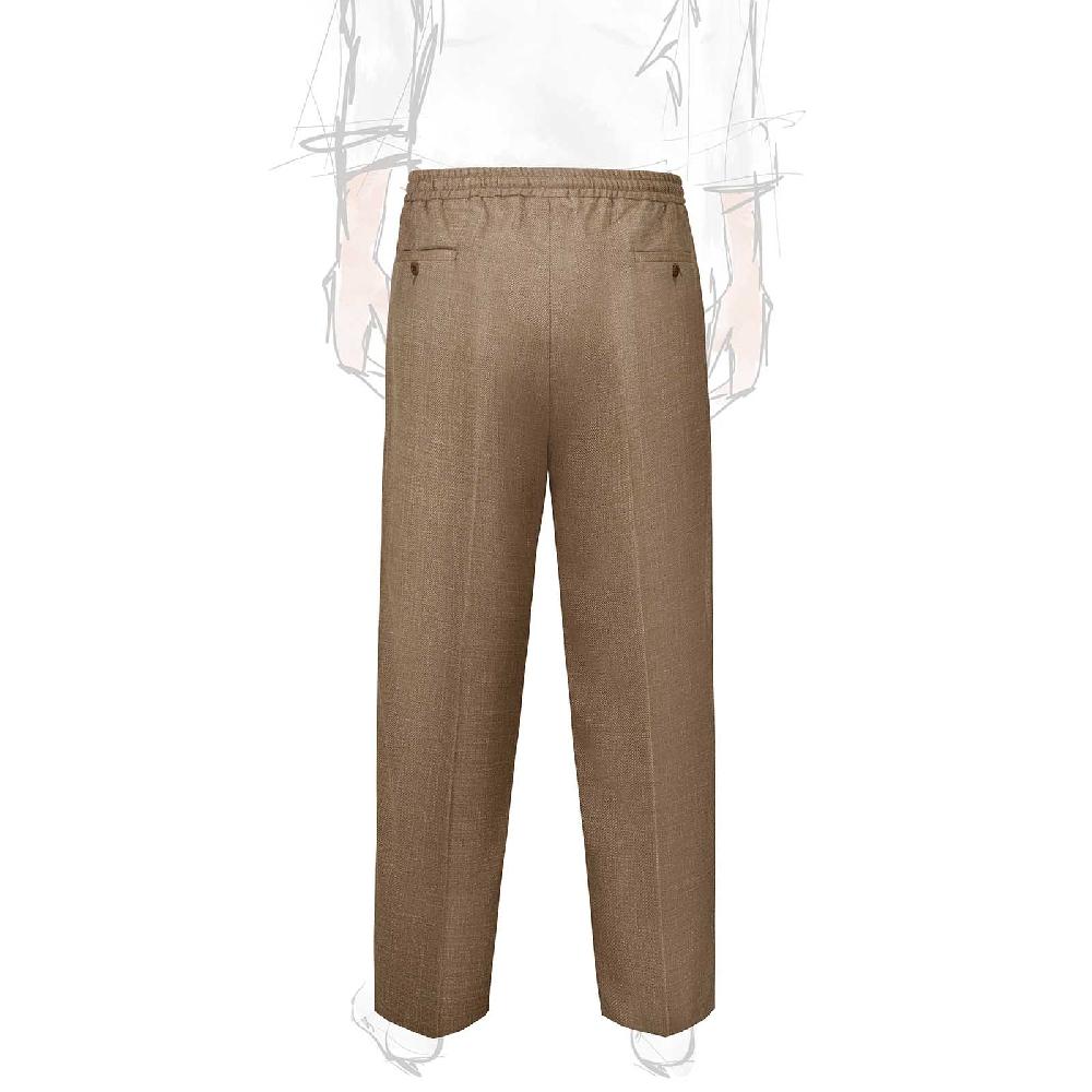 Rubinacci Pantalone Leisure In Lana E Seta Nocciola