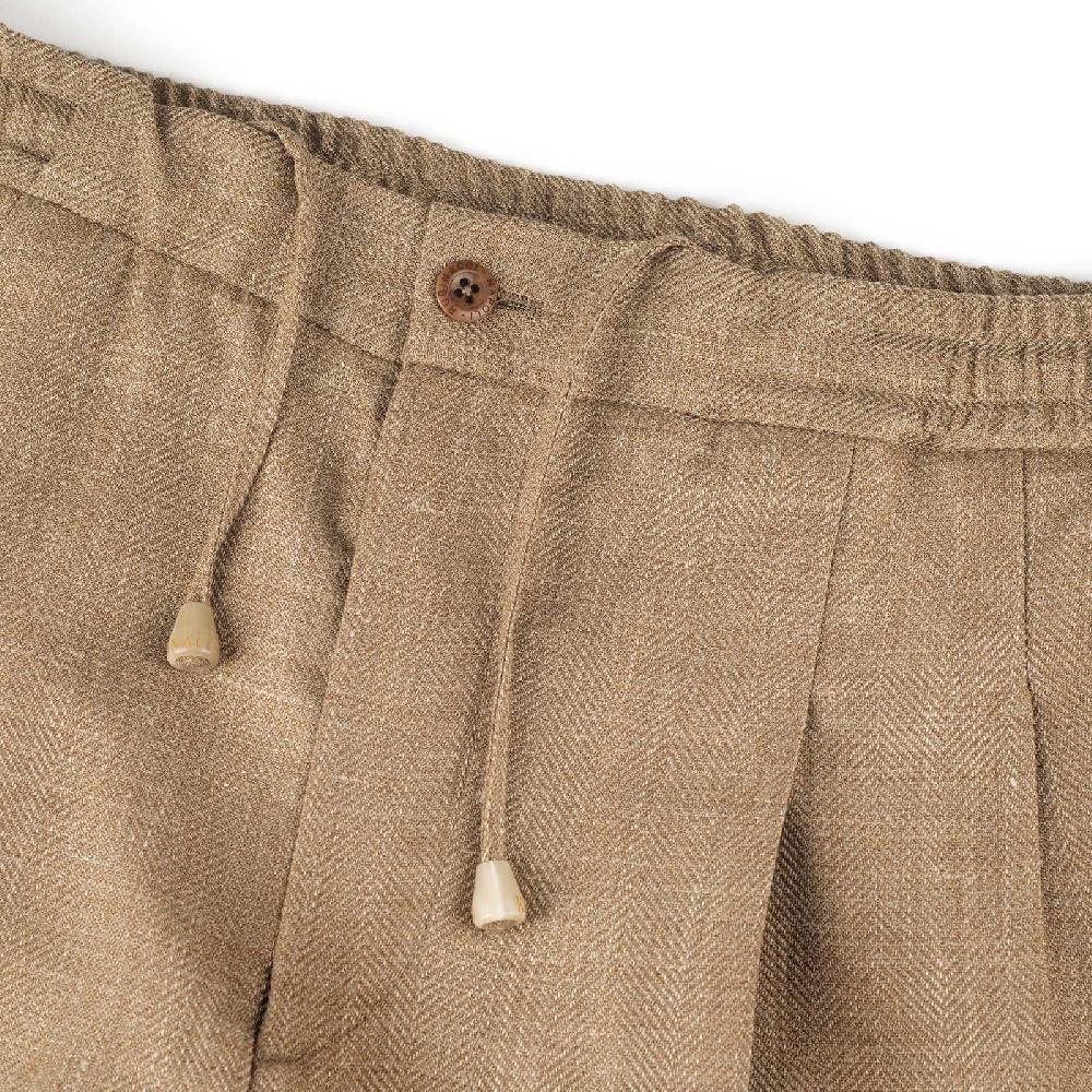 Rubinacci Pantalone Leisure In Lana E Seta Nocciola