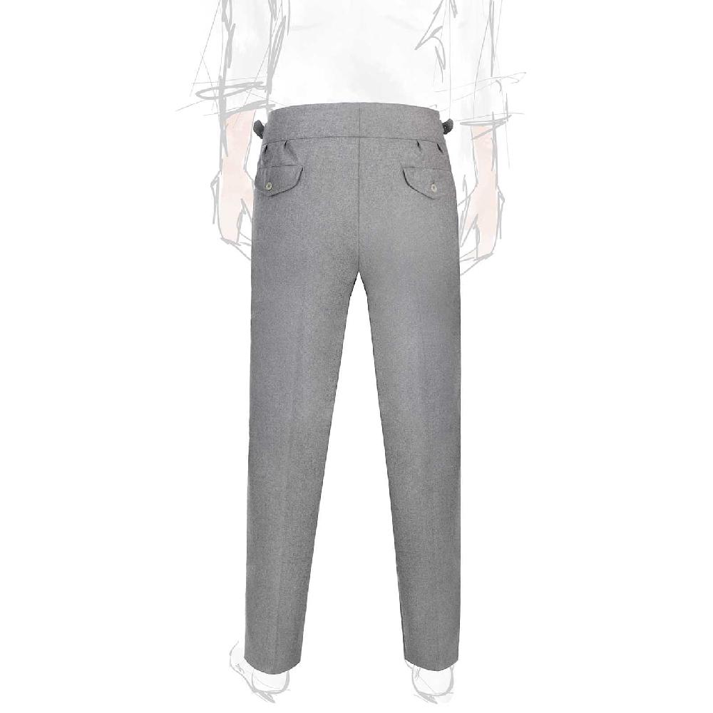 Rubinacci Pantalone Manny In Flanella Grigio Chiaro Limited Edition