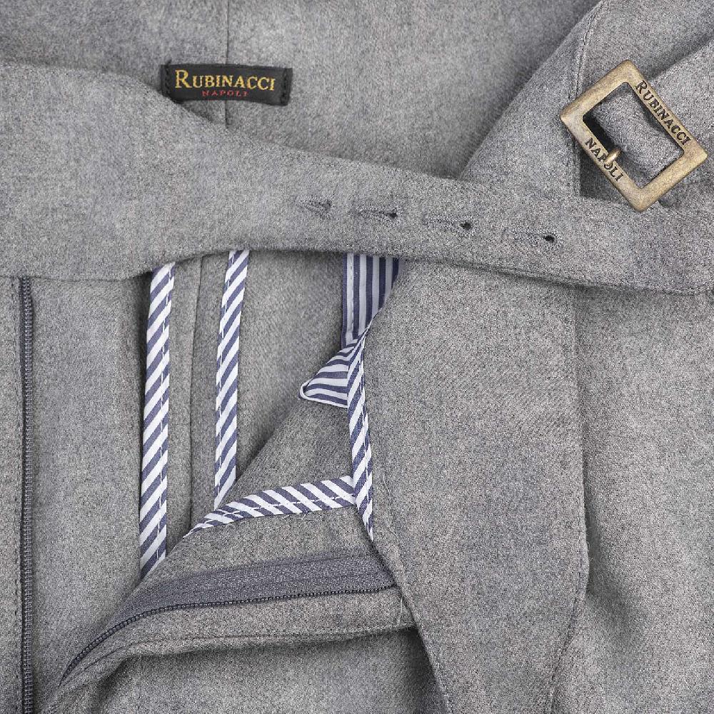 Rubinacci Pantalone Manny In Flanella Grigio Chiaro Limited Edition