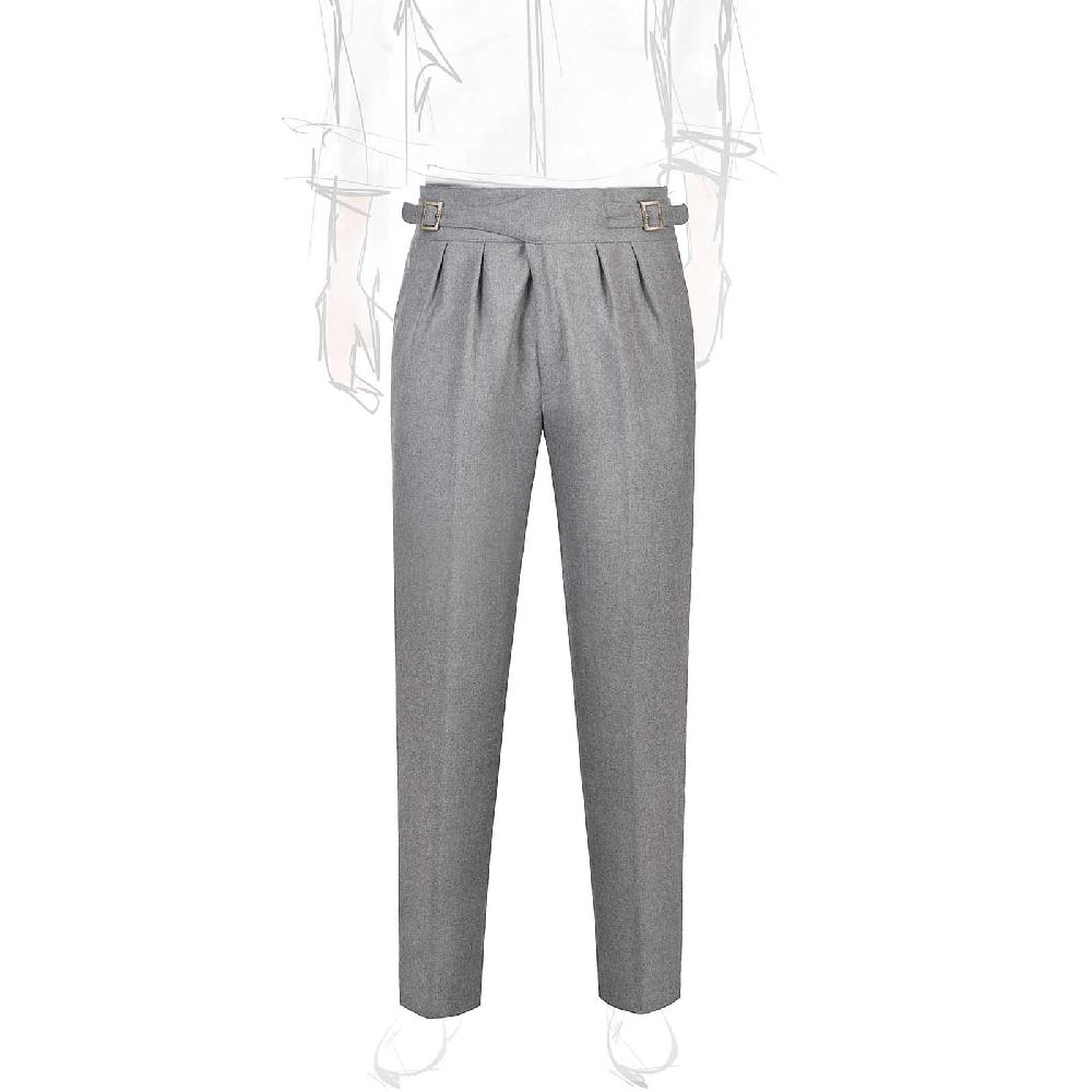 Rubinacci Pantalone manny in flanella grigio chiaro limited edition