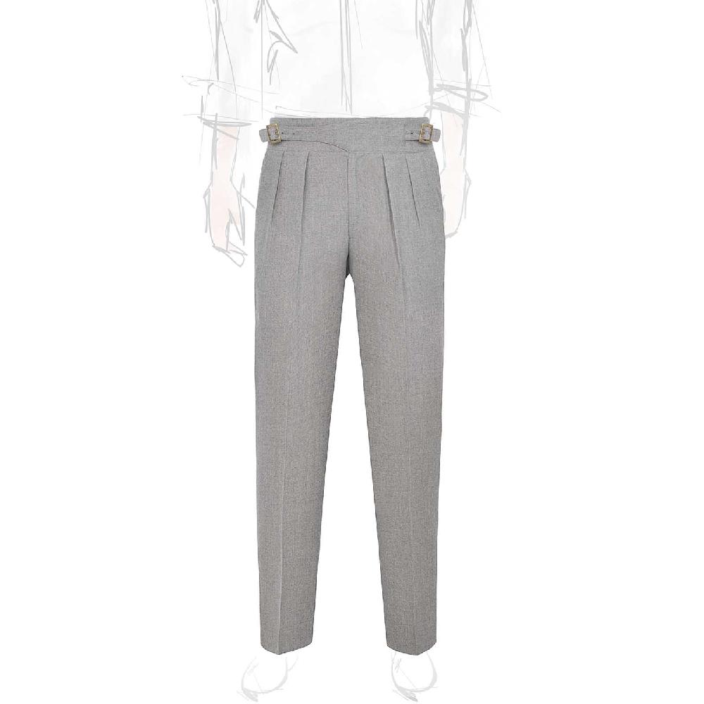 Rubinacci Pantalone manny in flanella grigio chiaro
