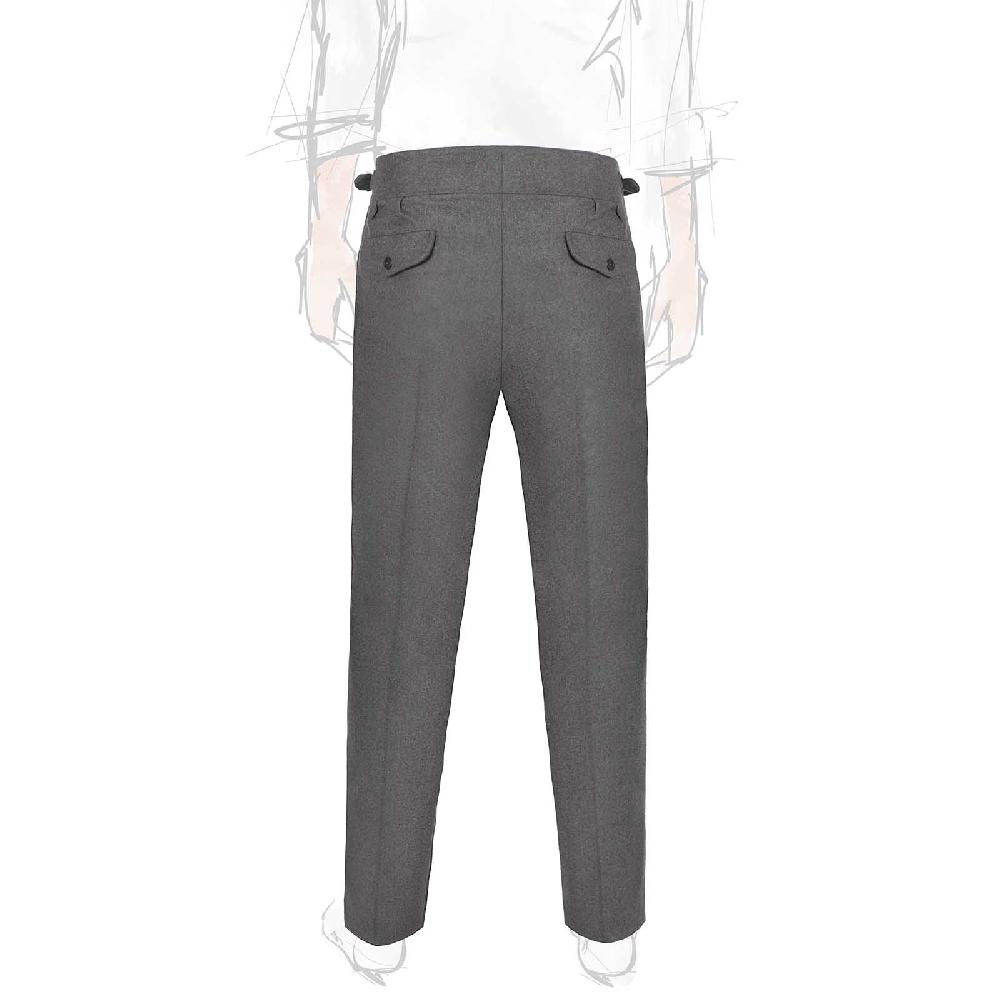Rubinacci Pantalone Manny In Flanella Grigio Scuro Limited Edition