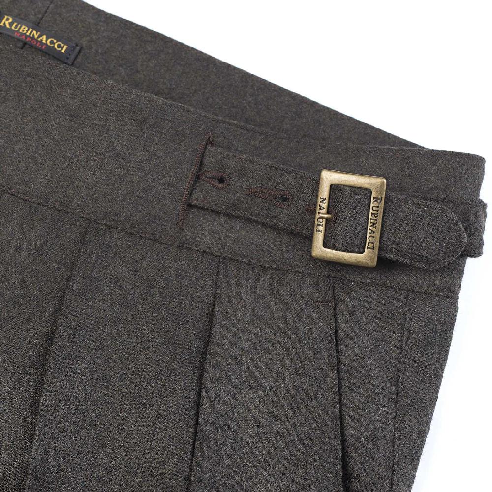 Rubinacci Pantalone Manny In Flanella Tortora Limited Edition