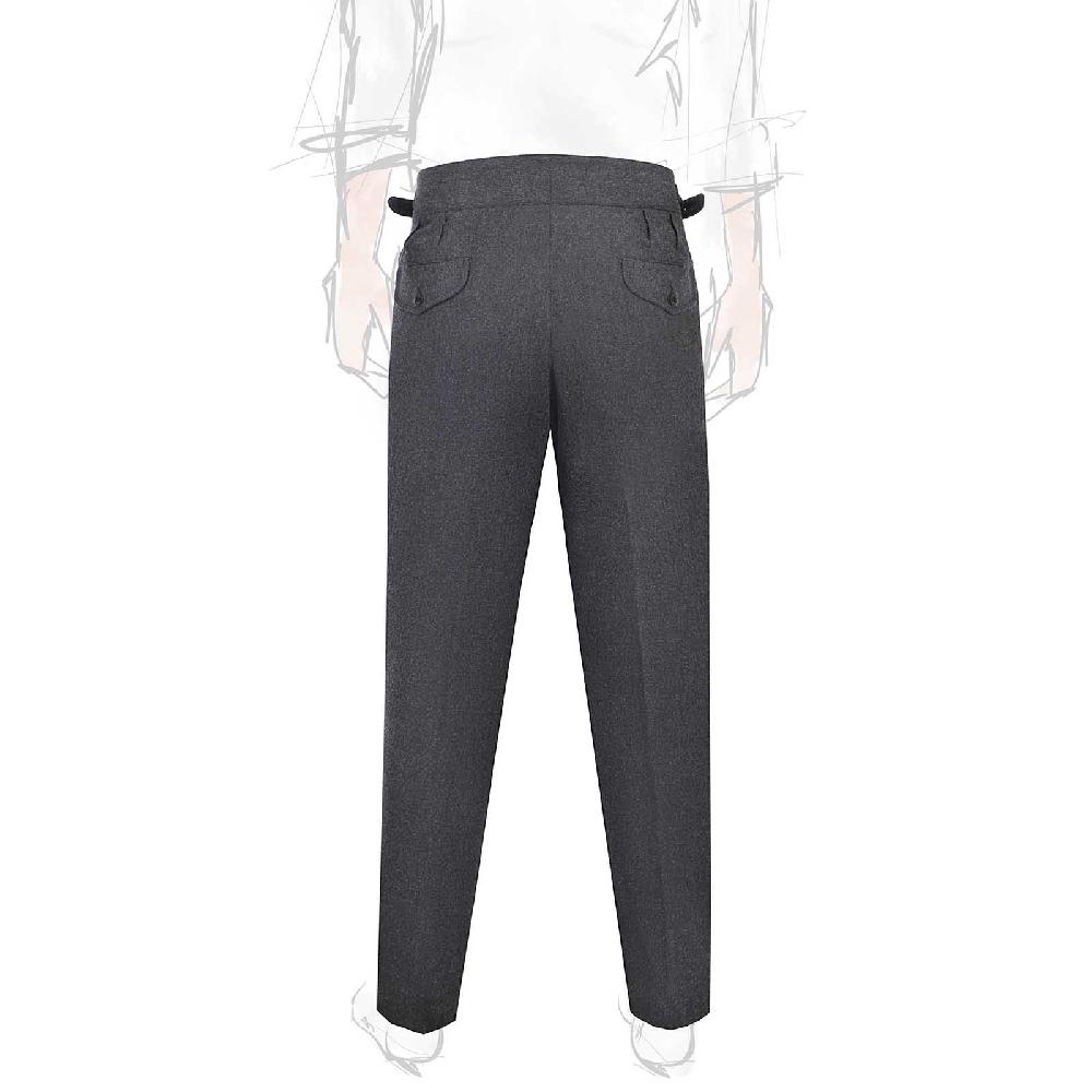 Rubinacci Pantalone Manny In Lana E Cashmere Carbone Limited Edition