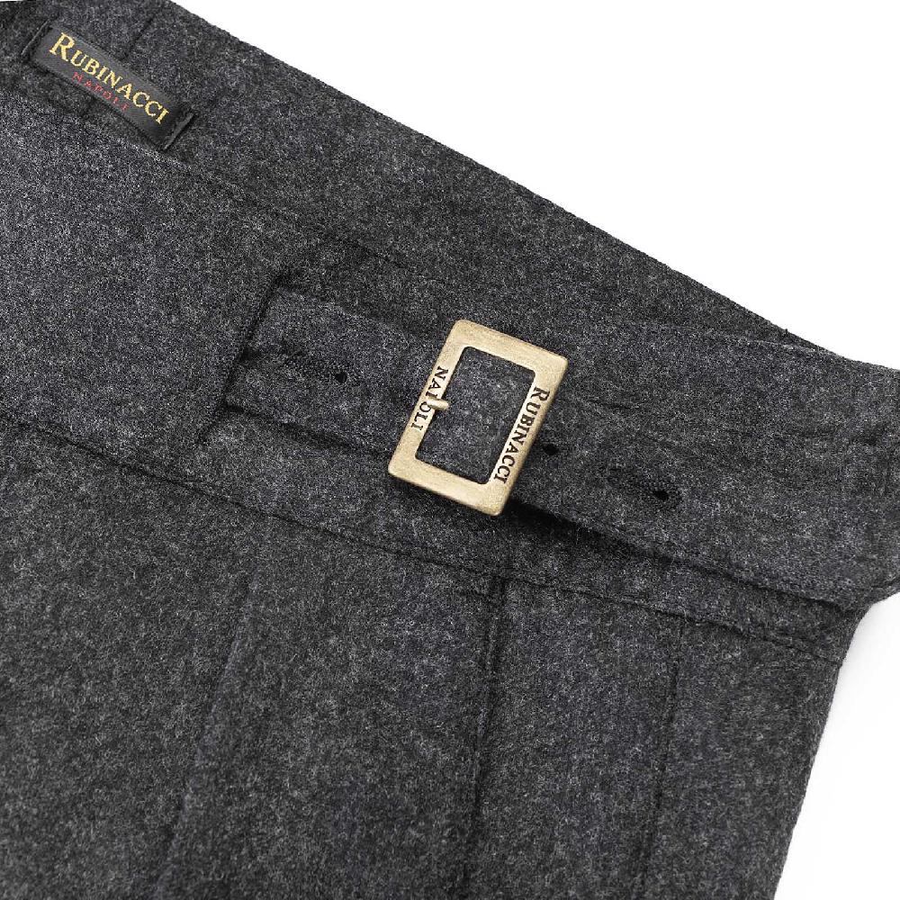 Rubinacci Pantalone Manny In Lana E Cashmere Carbone Limited Edition