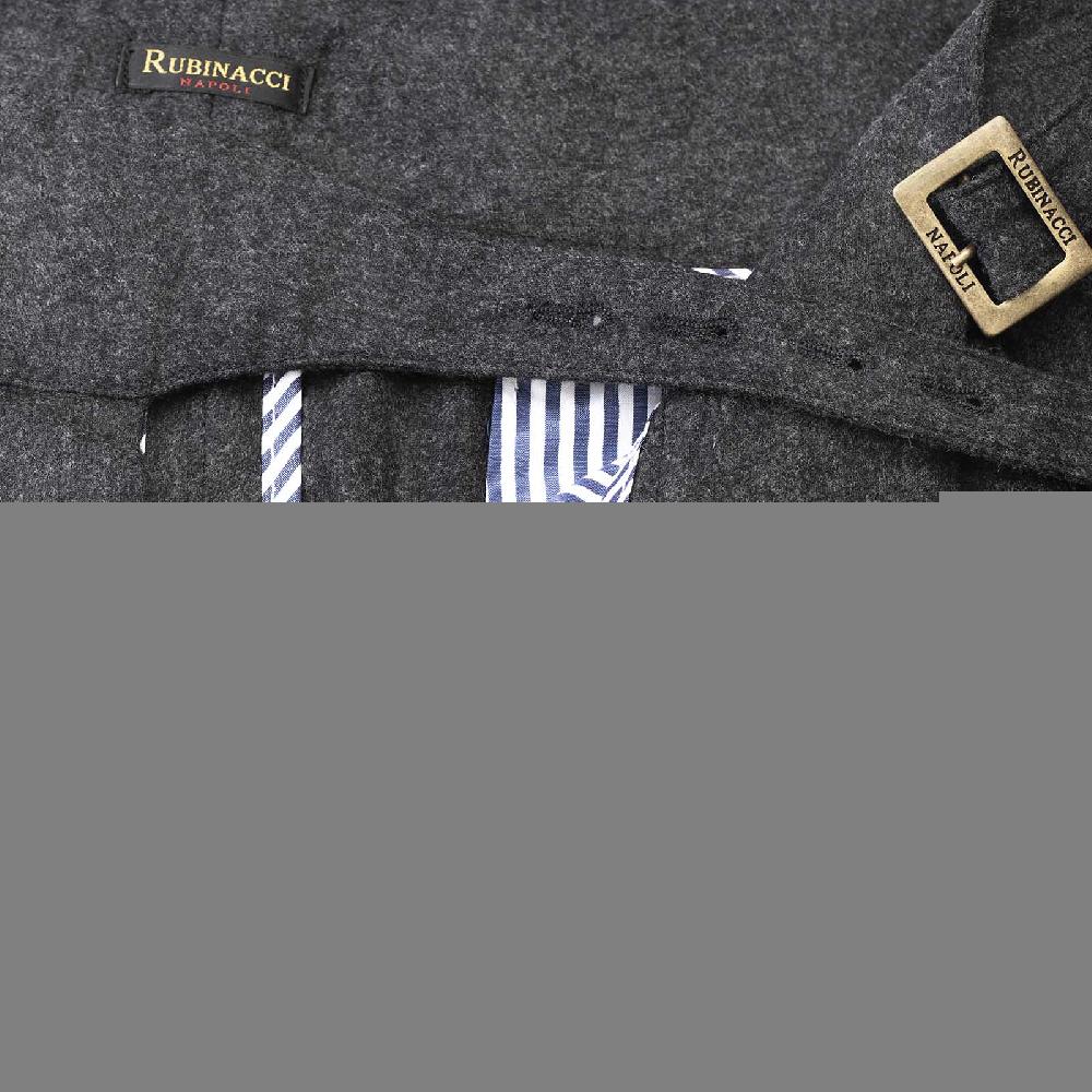Rubinacci Pantalone Manny In Lana E Cashmere Carbone Limited Edition