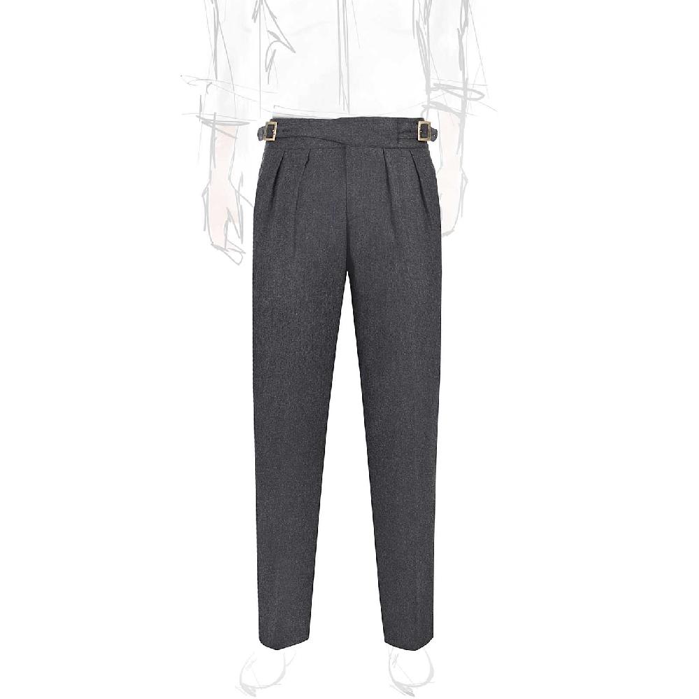 Rubinacci Pantalone manny in lana e cashmere carbone limited edition