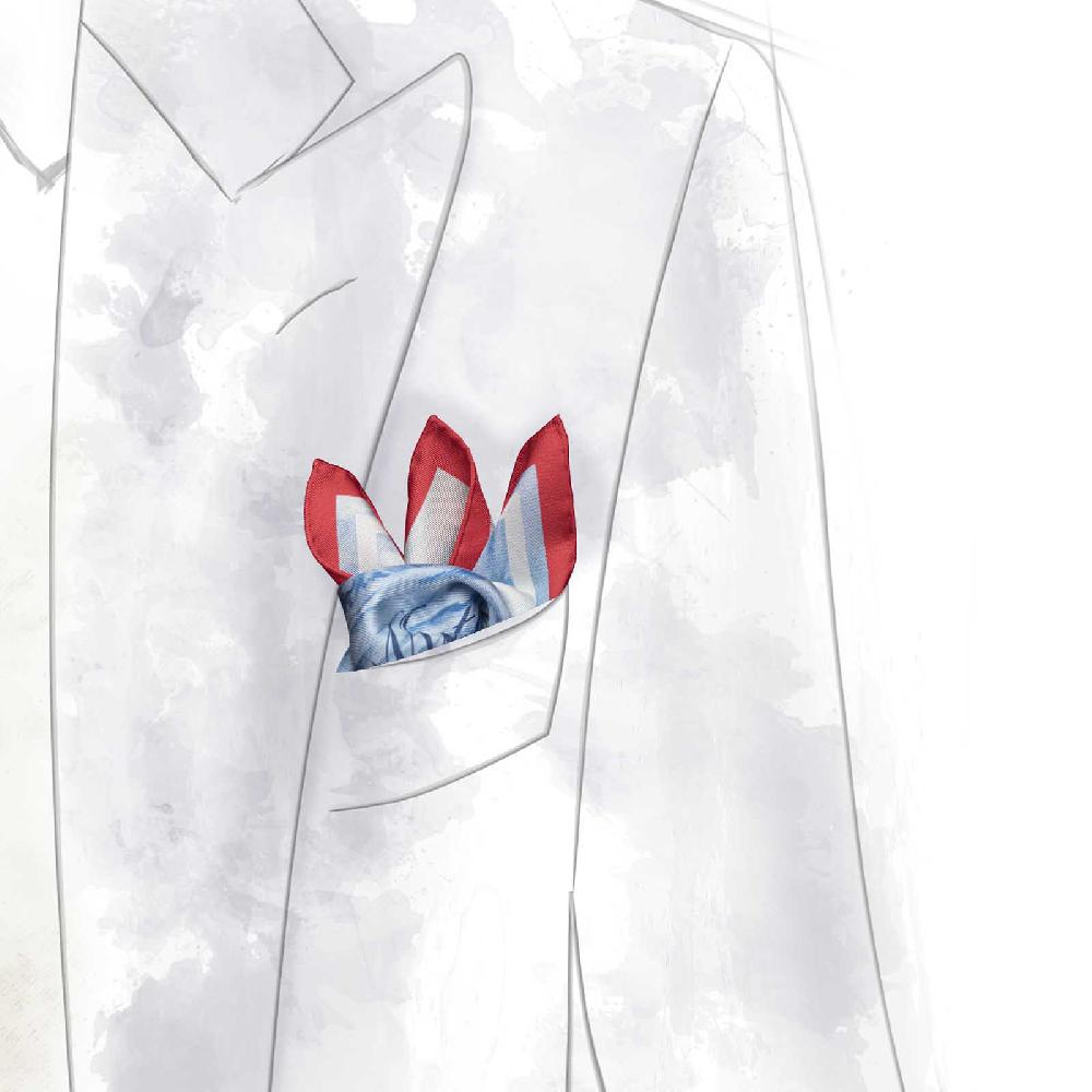 Rubinacci Pochette Match Race Luna Rossa Team Bianco