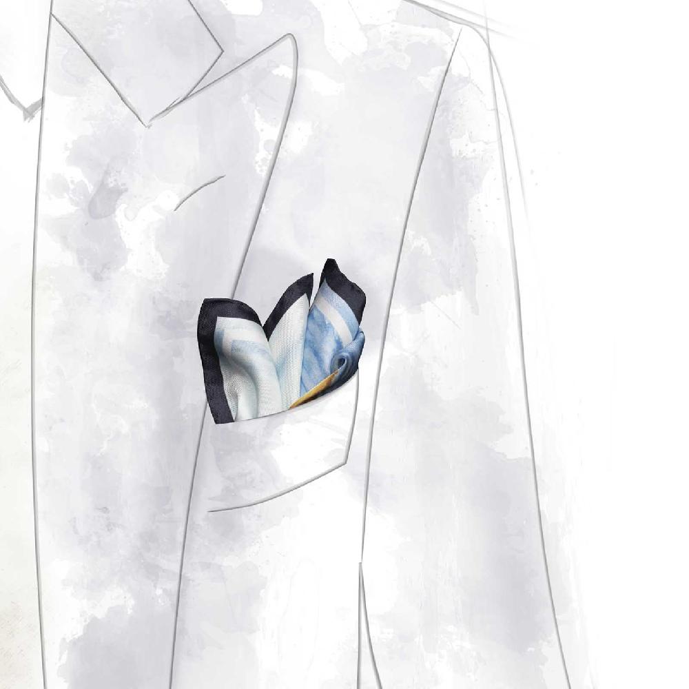 Rubinacci Pochette Match Race New Zeland Team Blu Notte