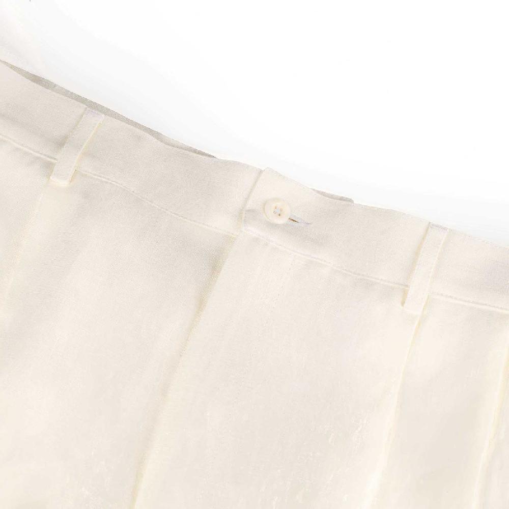 Rubinacci Bermuda In Lino Bianco