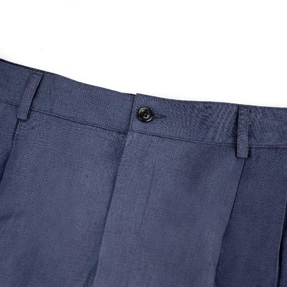 Rubinacci Bermuda In Lino Blu