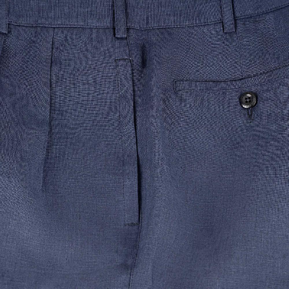 Rubinacci Bermuda In Lino Blu