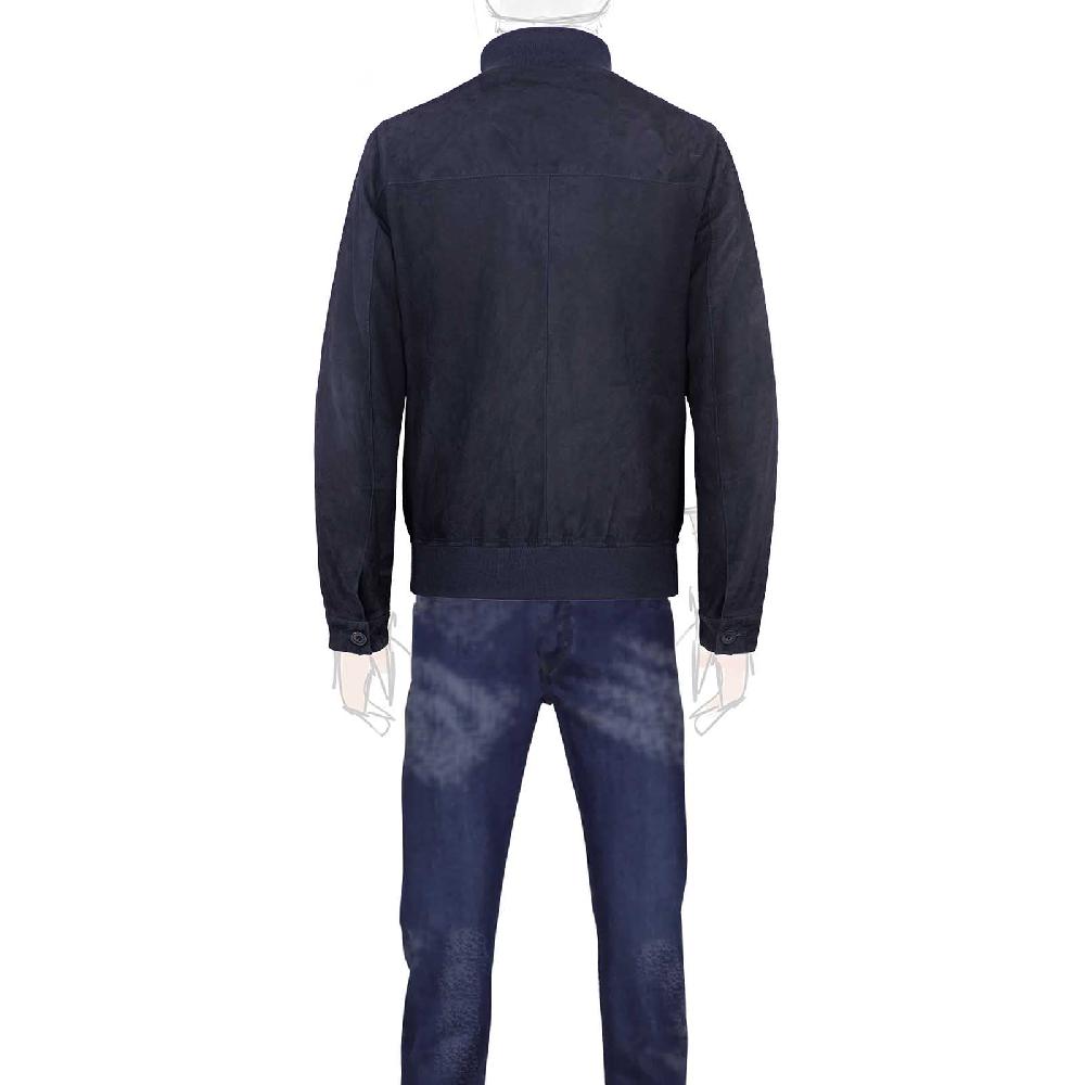 Rubinacci Bomber In Camoscio Blu