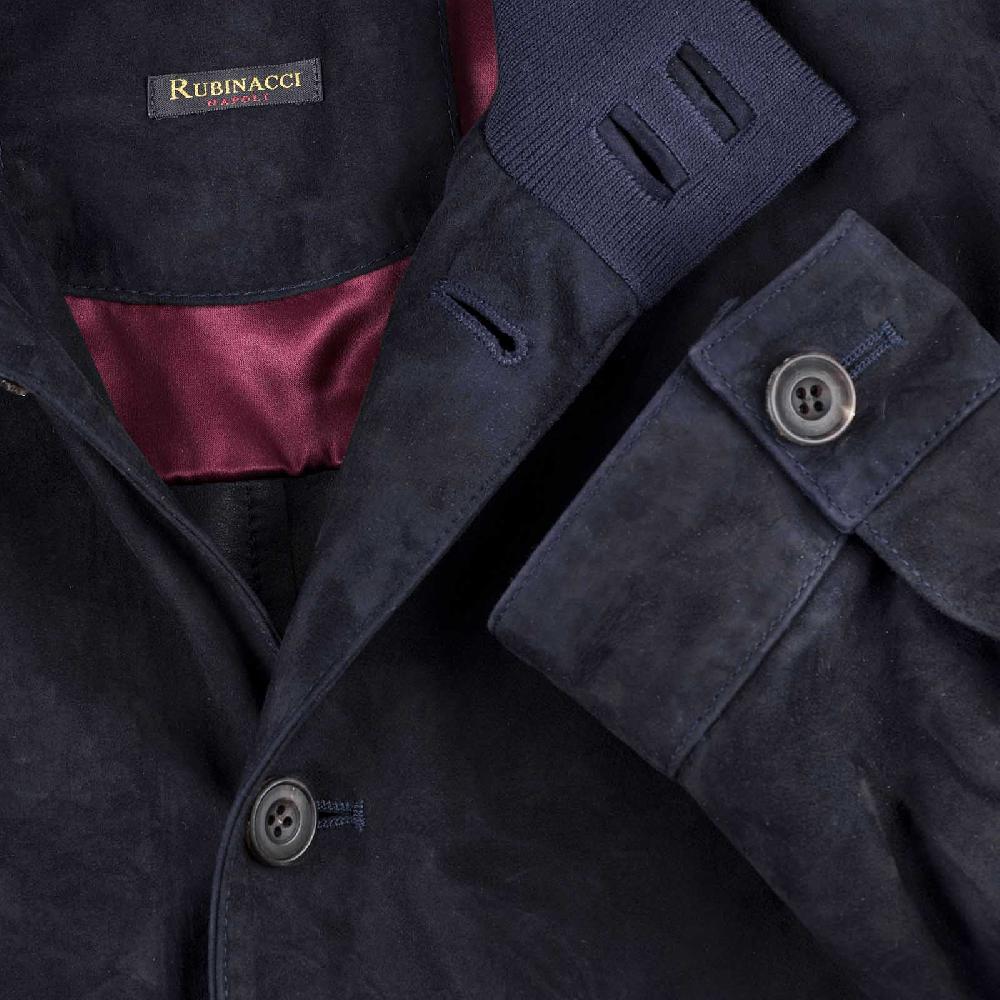 Rubinacci Bomber In Camoscio Blu