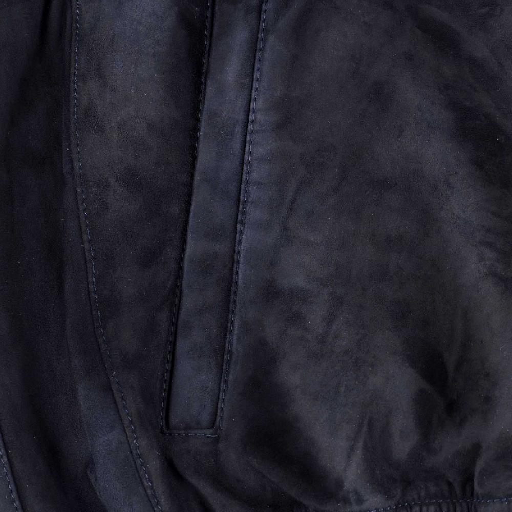 Rubinacci Bomber In Camoscio Blu