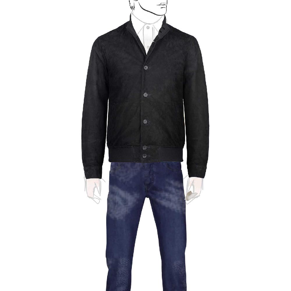 Rubinacci Bomber in camoscio nero