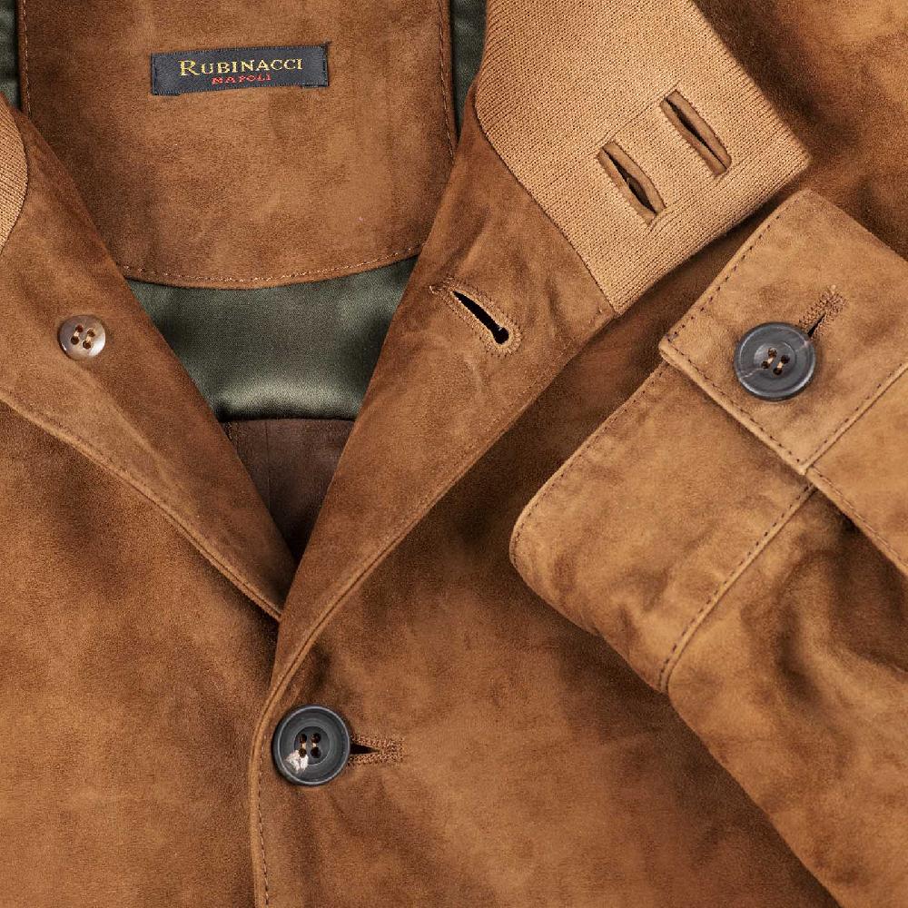 Rubinacci Bomber In Camoscio Tabacco