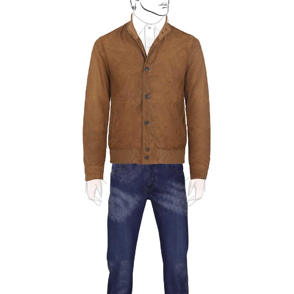 Rubinacci Bomber in camoscio tabacco