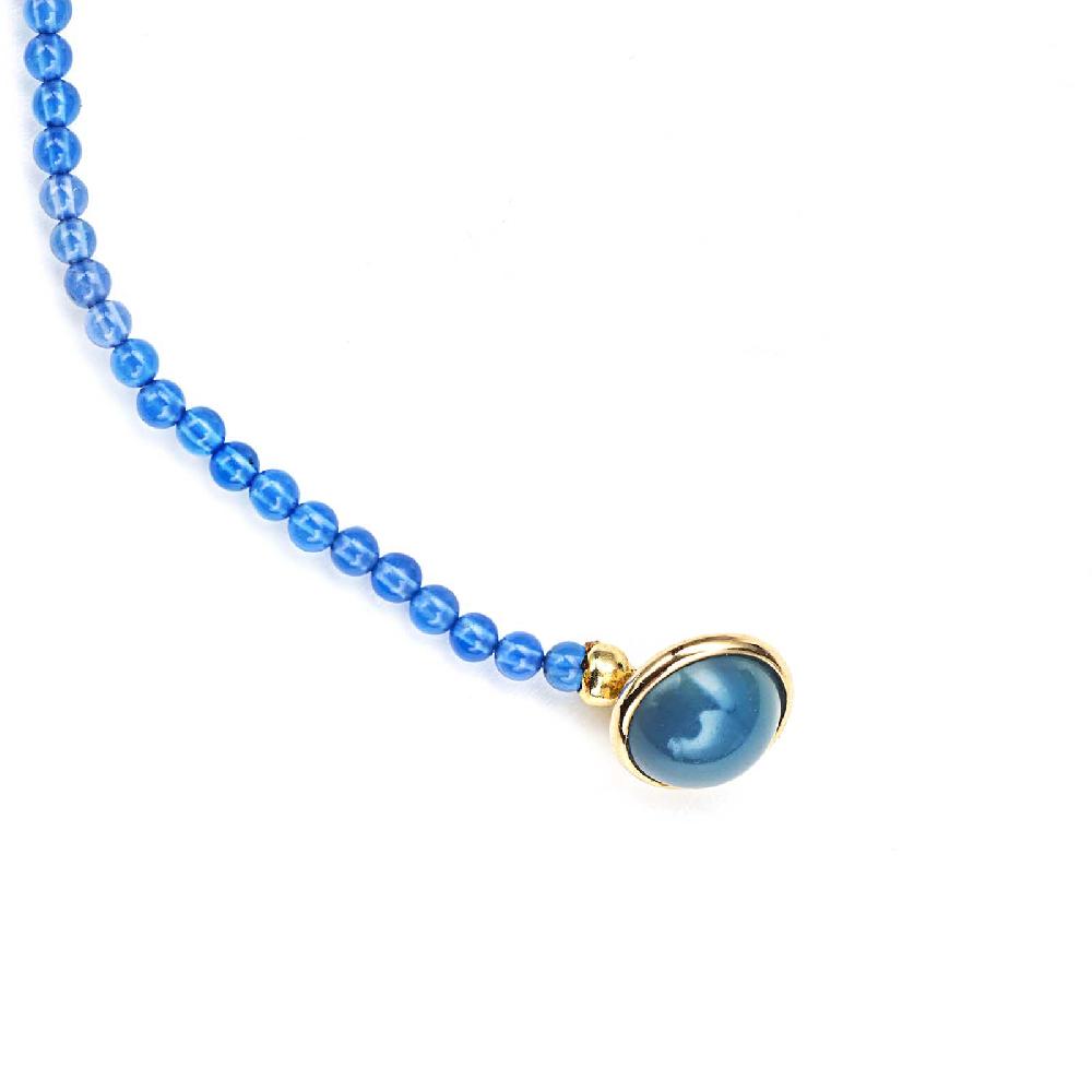 Rubinacci Bottone Da Bavero Ruby In Agata Azzurro