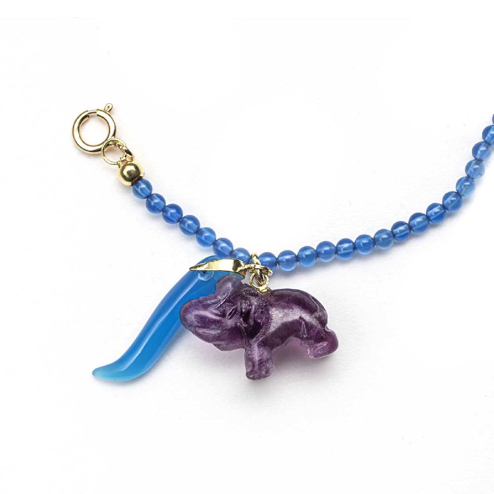 Rubinacci Bottone Da Bavero Ruby In Agata Azzurro