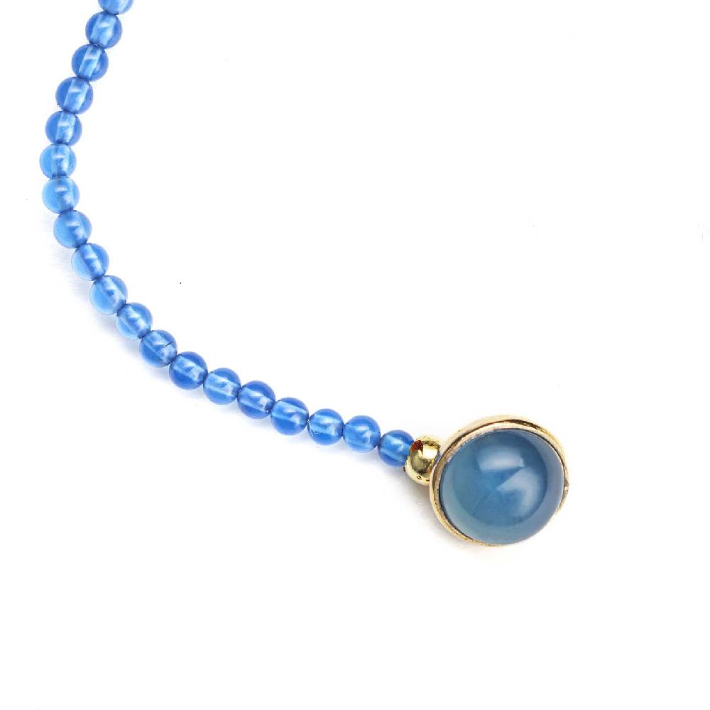 Rubinacci Bottone Da Bavero Ruby In Agata Azzurro