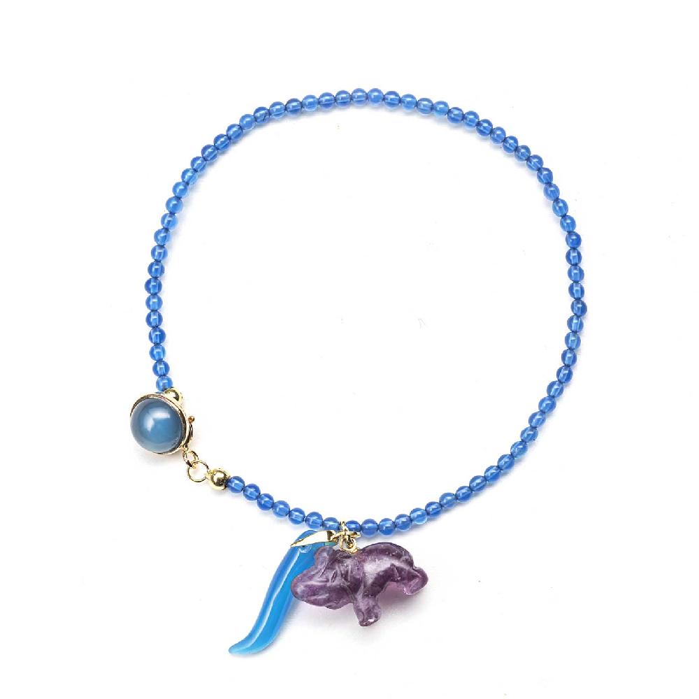 Rubinacci Bottone da bavero ruby in agata azzurro