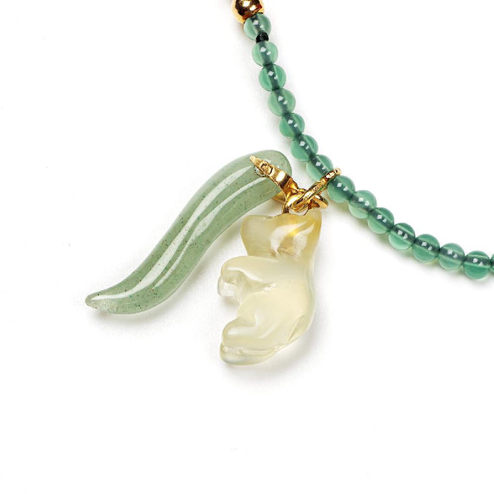 Rubinacci Bottone Da Bavero Ruby In Agata Verde