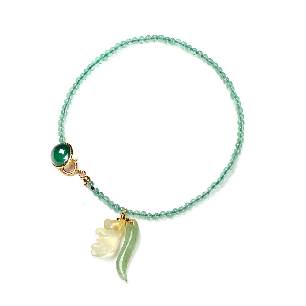 Rubinacci Bottone da bavero ruby in agata verde