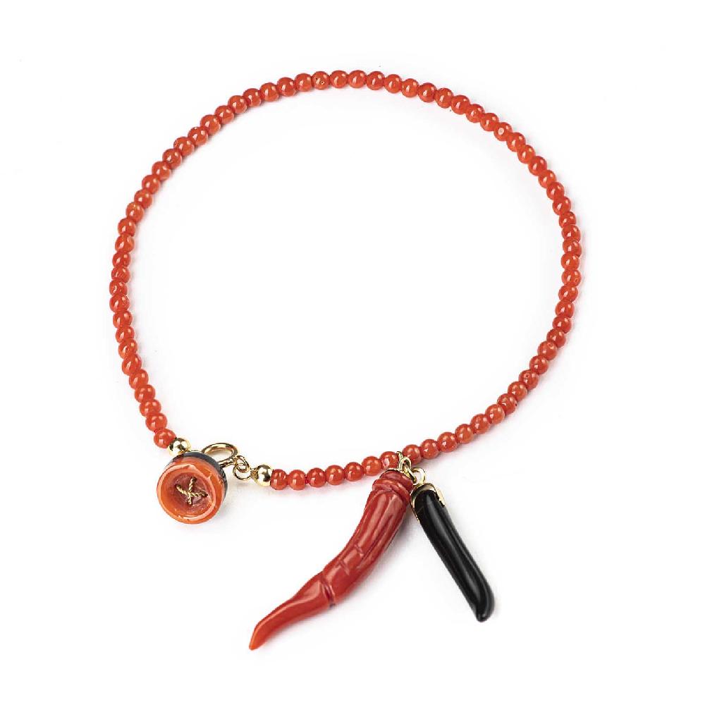 Rubinacci Bottone da bavero ruby in corallo