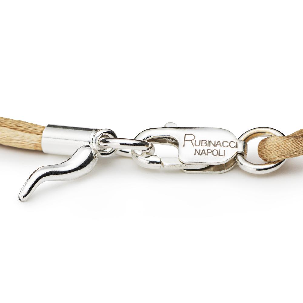Rubinacci Braccialetto Ruby In Seta Beige