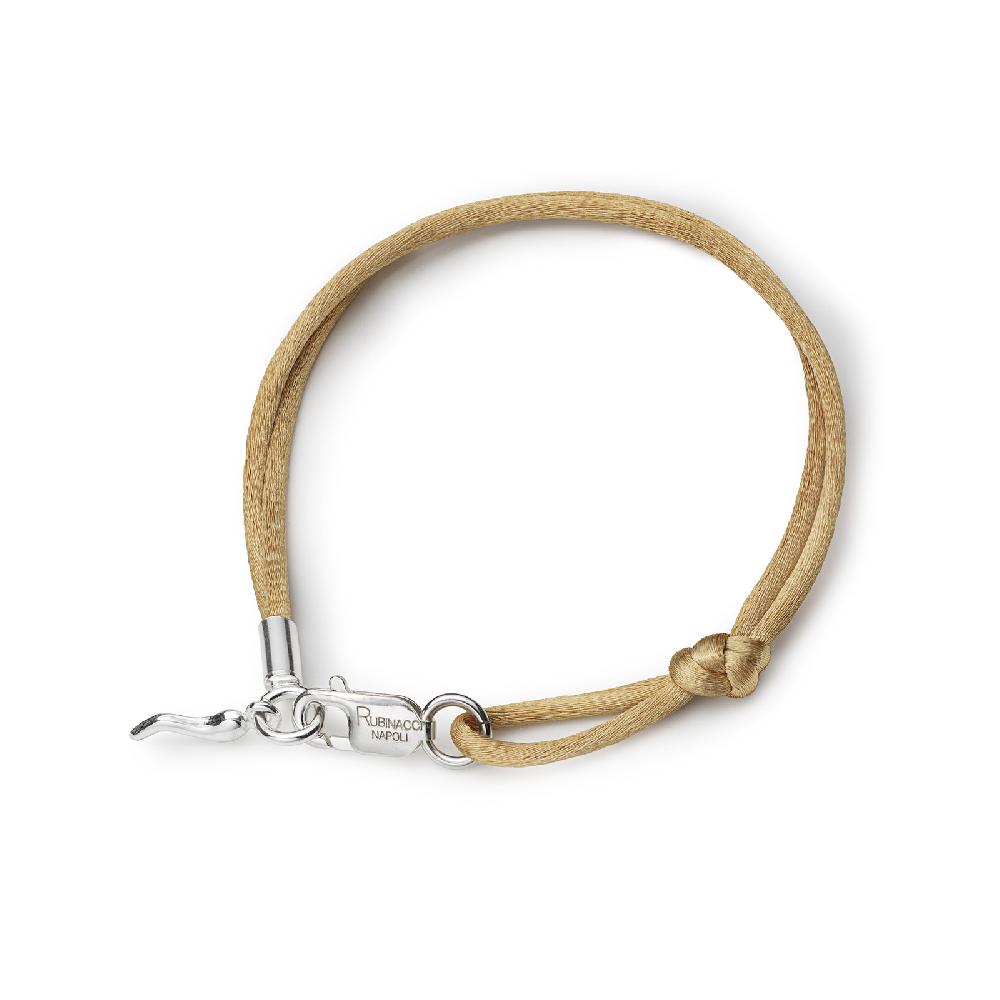 Rubinacci Braccialetto ruby in seta beige