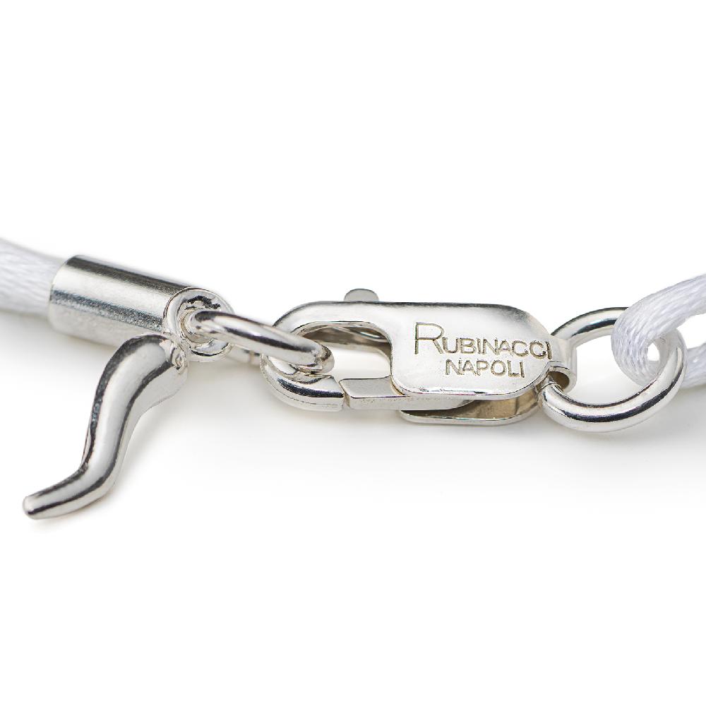 Rubinacci Braccialetto Ruby In Seta Bianco