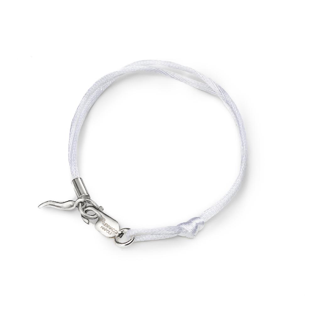 Rubinacci Braccialetto ruby in seta bianco
