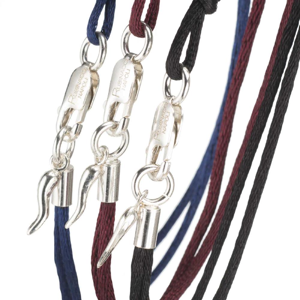 Rubinacci Braccialetto Ruby In Seta Blu